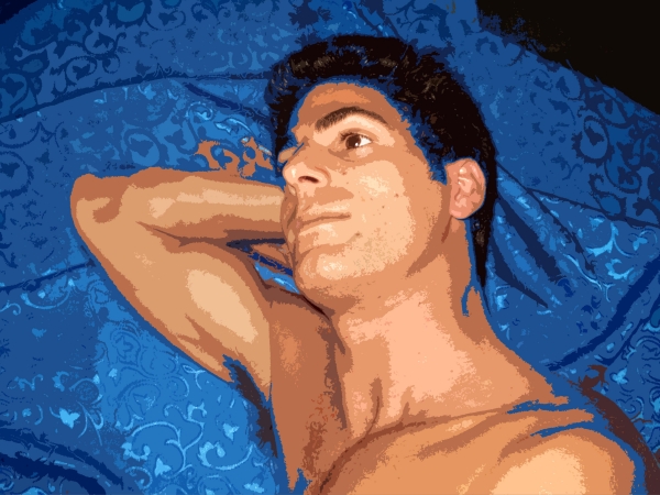 Creation of Mike on Blue Cloth: Step 2